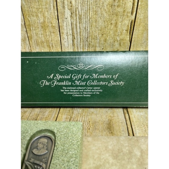 Vtg Franklin Mint Collectors Society Gift Pewter Letter Opener 1977 (eb e) - Picture 5 of 6